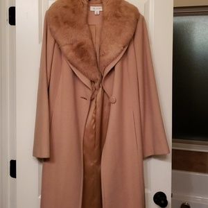 St. John Collection long camel coat sz 10